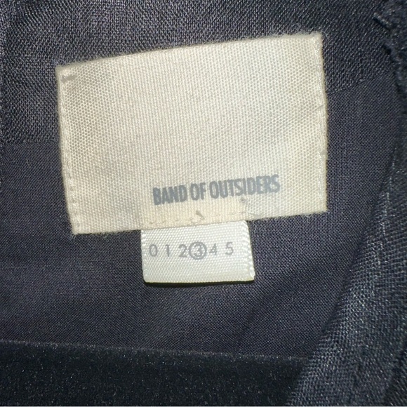 Band Of Outsiders Apron Wrap Mini Raw Hem Black Dress - Picture 2 of 12